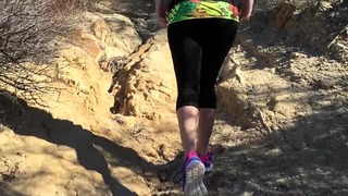 Girl Hiker Climbs The Hard Cock