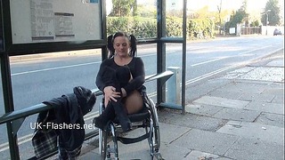 Paraprincess Public Exhibitionism + Flashing Wheelchair Bound Sweetie Showing