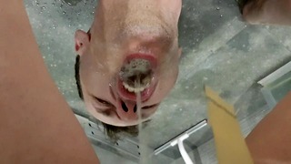 Pissing Compilation. I Piss in Hubby Mouth and He Swallow
