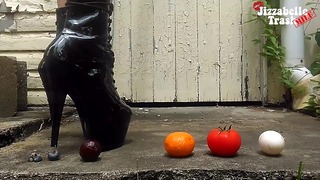 Femdom Fruit Crush – How Big Are Your Balls?