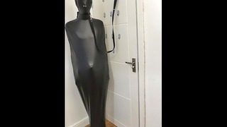 Servant In Bondage Bag Trained And Forcing To Stand And Wait Until Mistress Comes Back