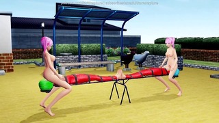 Let’s Play On The Seesaw Yuri BDSM Fuck – 3D MMD