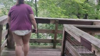 Diaperedslavea – Going Up The Tower In The Park Without Pants And My Diaper Showing.