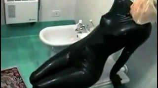 Latex girl breathplay