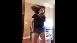 Hot Latina Arm Amputee Dances In Shorts