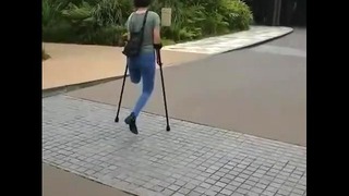 Stefania Pretty Woman Amputee Leg Crutches