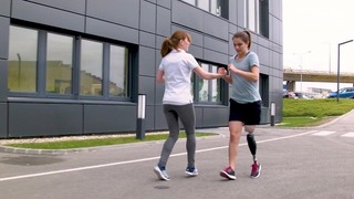 Adorable Amputee Learning To Running With Prosthesis