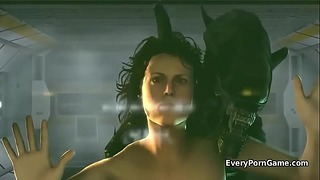 Alien Resurrection gra pornograficzna Alien Game anime Hentai Cartoon 3d toon twardy seks