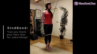 Crotch Rope & Neck Rope Predicament. Babe Tiptoes As Thanks for 500 Subscribers!