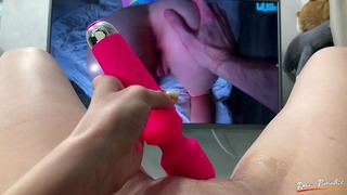 I Entertain My Cunt After Work With A Pink Vibrator While Alone at Household and Finish With