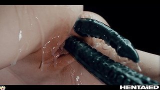Serious Life Hentai – Yukki amey Fully Fucked in All Holes By Huge Alien Monster