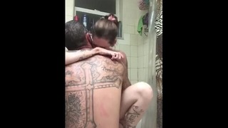 Tattooed and Sexy Riding Cock Doggy Style Sucking Dick Boy Eating Pussy Pierced Nipples Tattooed Cnc Wife