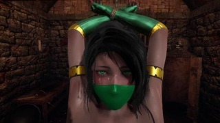 Mk: Black Cock hace lo que quiere con Futa Jade en Bondage Dungeon hasta el orgasmo