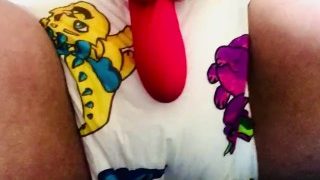 Femboy Masturbate With Vibrator Thru Cute And Wet Diaper. It’s A Real Pleasure