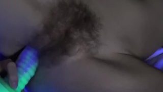 Glowing Alien Cock Fucks Hairy Pussy