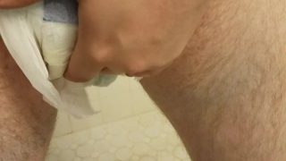 Pissing In And Playing With My Diaper