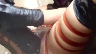 Hot Latina Fucks Giant Dragon Dildo