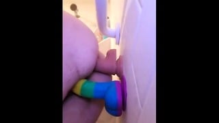 BBW Submissive Xxkittens Fucks Herself In The Ass And Pussy Doing DP Painal With 2 Dildos In Shower