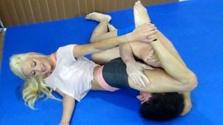 Mixed Wrestling And Ballbusting With Cameron Dee