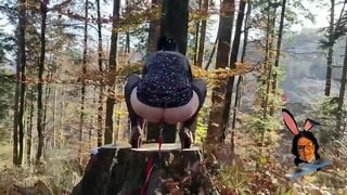 Stockings And High Heels Mature Milf Mom Pissing Outdoor With Anus On Leash