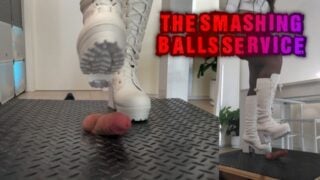 The Smashing Balls Service In White Tank Boots – CBT, Ballbusting, Trample, Trampling, Crush