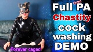 Training Zero Femdom Chastity Cage Cock Cleaning! Latex Pa Permanent Slave Female Domination Real